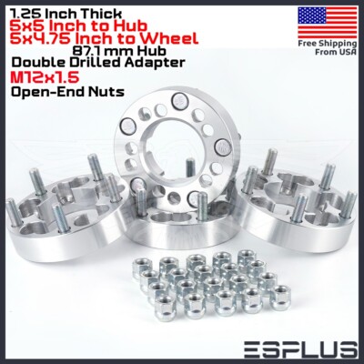4x Ford 1.5'' 5x135 Hub to 5x4.75'' Different Wheel Convert Adapter Fit 00-03 F150
