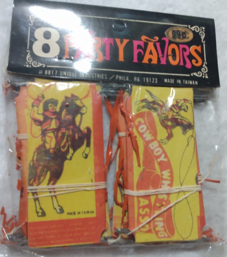 Vintage Cowboy Whistling Lasso Unique Industries Party Favors Sealed 8 Pack - Picture 5 of 5