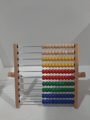 Ikea Wooden Table Top Math Counter, Multi Color, Foldable, Abacus Bead Counter