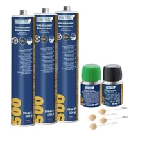 3x DINITROL 500 WINDSCREEN FITTING KIT BONDING 530 ADHESIVE GLUE 538 ACTIVATOR