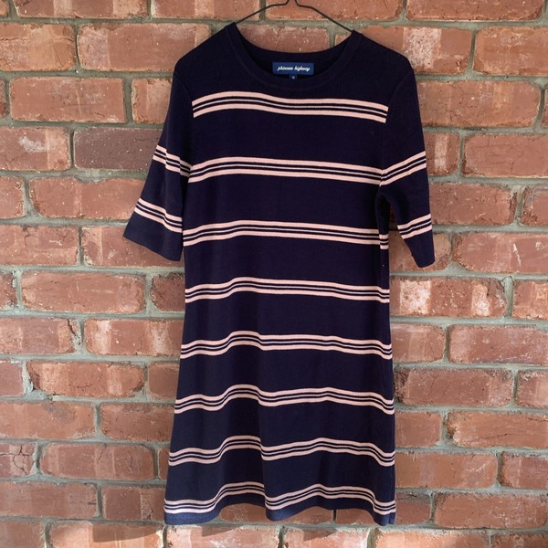 Princess Highway Womens Knitted Dress Cotton Blend Striped Short Sleeves Size 10