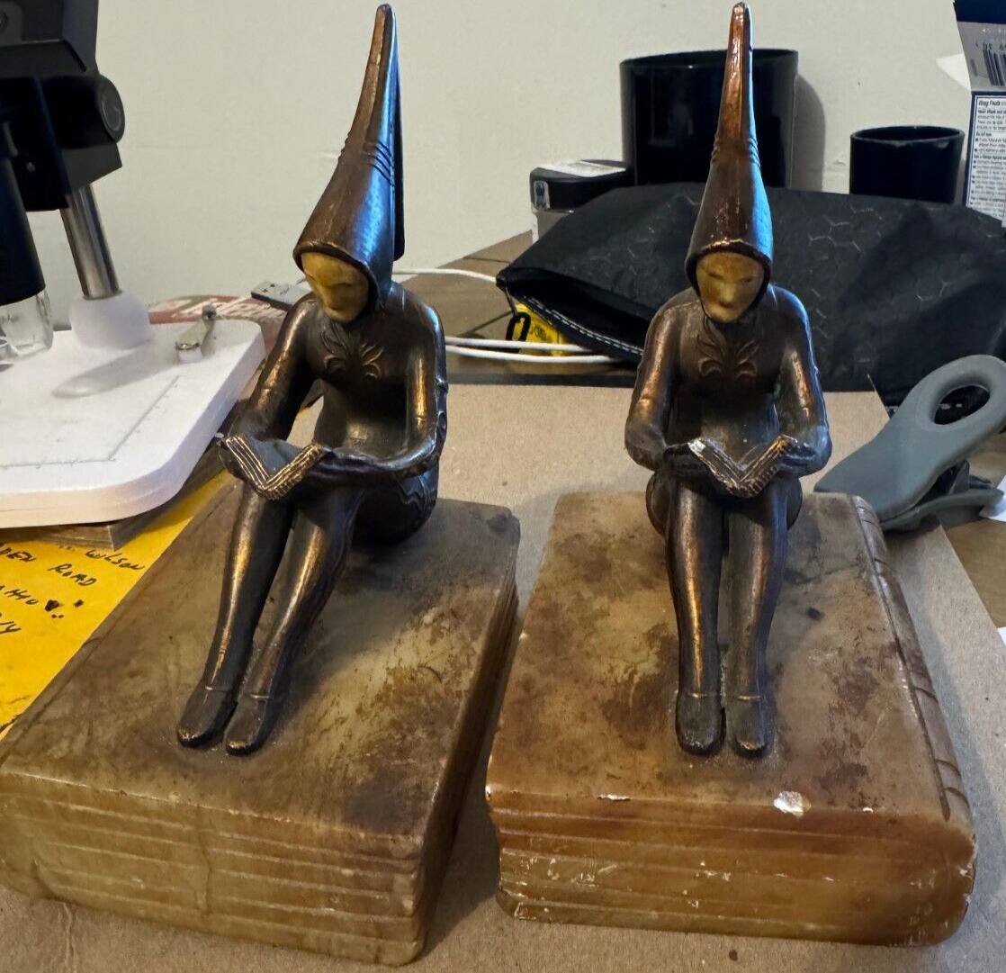 pair JB Hirsch Art Deco Pixie Bookends Italy. No Reserve eBay