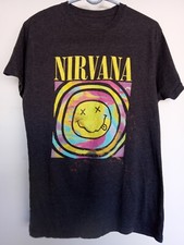 Nirvana size M gray t-shirt w/ yellow tie dye smiley face. See photo
