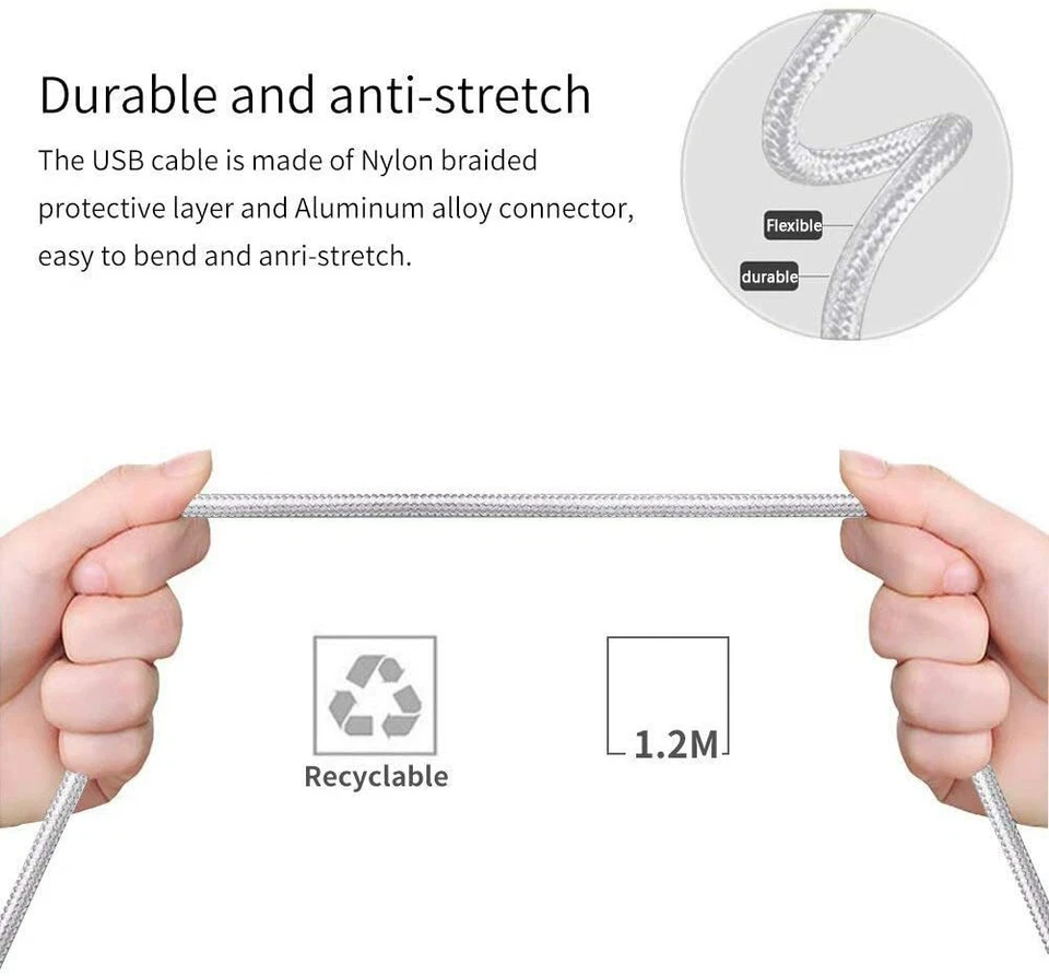 Multi Charging Cable, USB C Cable/iOS/Micro USB Fast Charger 3 in 1 Cord Connect - Image 4 of 4