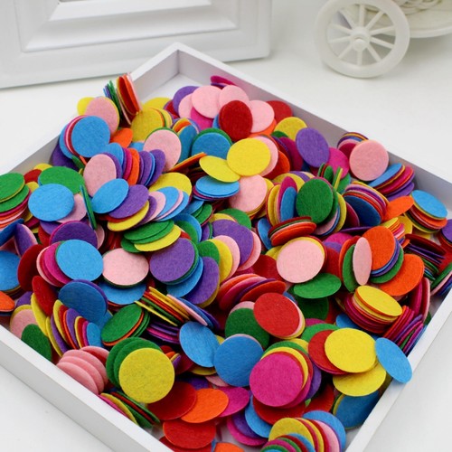 1000pcs Mixed Size & Color Felt Pads Round Fabric Pads White Patches Arts Craft - Picture 6 of 6