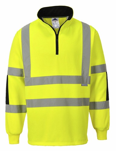 Portwest B308 Xenon Hi-Vis Polycotton Rugby Shirt with Relfective Tape ANSI - Picture 4 of 7