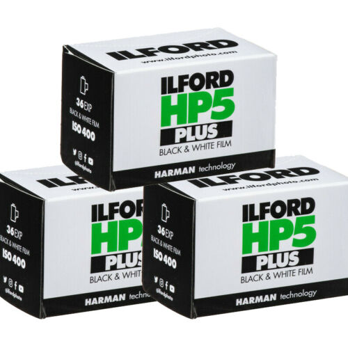 Pack de 3 films Ilford HP5 Plus 400 ISO noir et blanc 36 exposition 35 mm FRAIS  - Photo 1/4