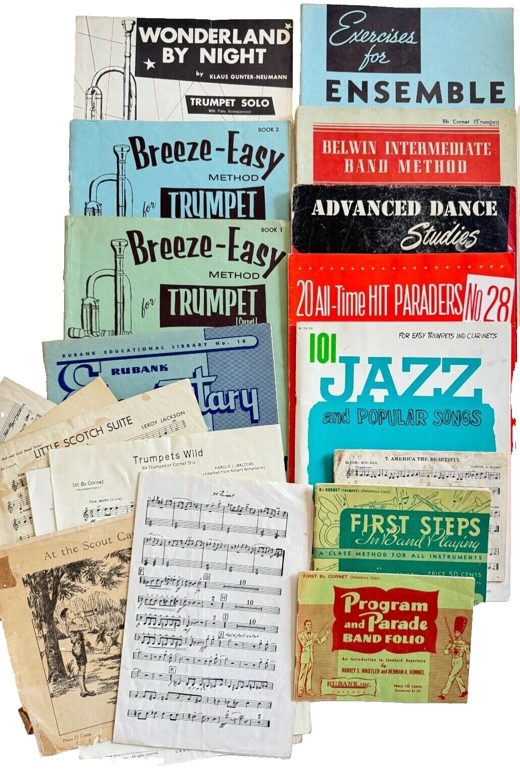 Hoja vintage y antiguas de trompeta jazz Sheet Music Books
