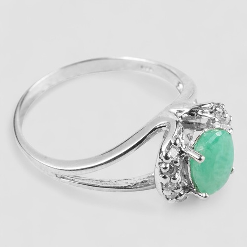 Precious Green Emerald Ring Women's Jewelry 925 Silver Handmade Genuine Gemstone - Picture 3 of 8