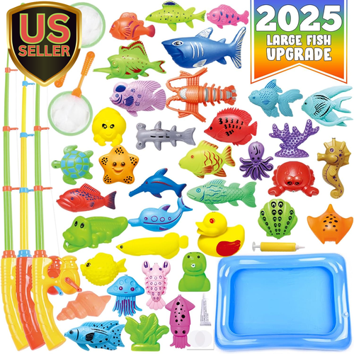 ™ Magnetic Fishing Toys Game Set for Kids | Water Table Bathtub Kiddie Pool P...