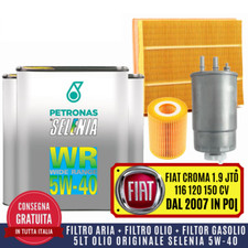 KIT TAGLIANDO FIAT CROMA 1.9 JTD 116 120 150 CV 2007> +5 LT OLIO SELENIA WR 5W40