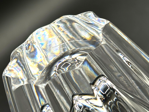Vintage Orrefors Heavy Crystal Flower Vase Signed Made in Sweden 5.75” Gorgeous! - Picture 12 of 19