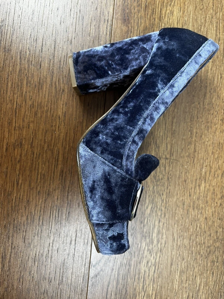 Naughty Monkey Heels Womens 8  Purple Velvet Studded Chunky Y2K - Image 4 of 4