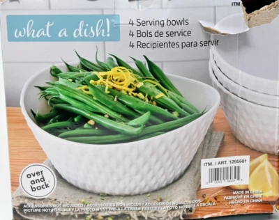 Overandback What A Dish 4-piece Serving Bowl Set Stoneware Plates Microwave Safe