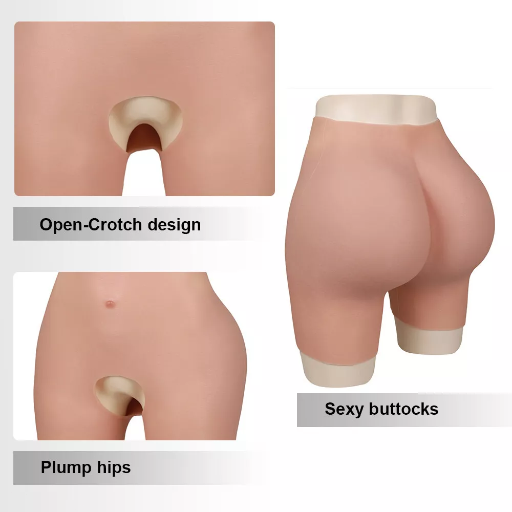Realistic Silicone Panty Plump Hip Open-crotch Pants Butt Shapewear Crossdresser