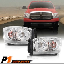 Fit For Dodge Ram 1500 2500 3500 W Chrome Bezel 2006-2009 Headlights Lh Rh Fit For Dodge Ram 1500 2500 3500 W Chrome Bezel 2006-2009 Headlights Lh Rh