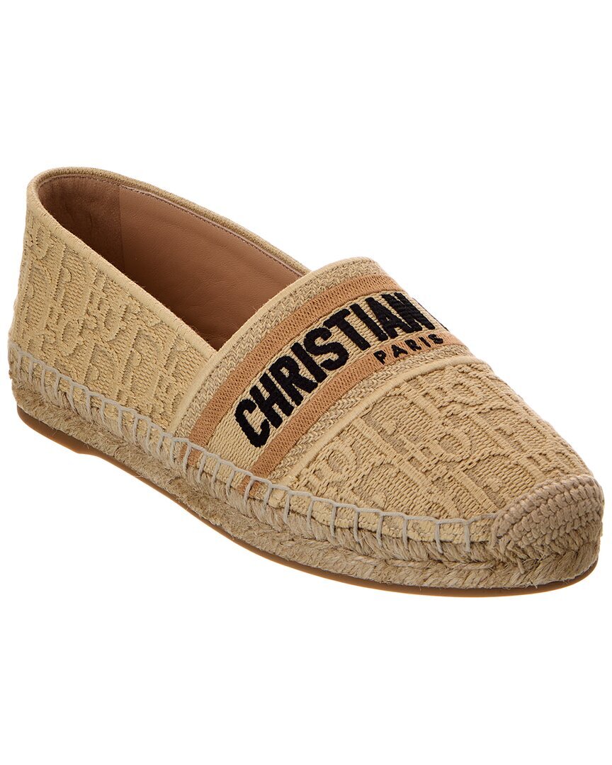 Женские эспадрильи из парусины Dior Granville бежевого цвета 39 128590₽