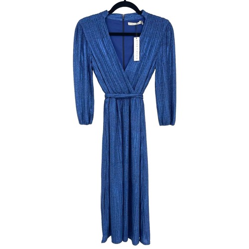 Alice + Olivia Delora Velvet Scoop Neck Midi Dress MSRP $395 | eBay