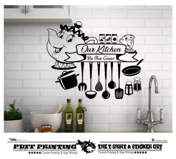 Our kitchen Disney Large Custom wall art cutlery stickers vinyl home décor c