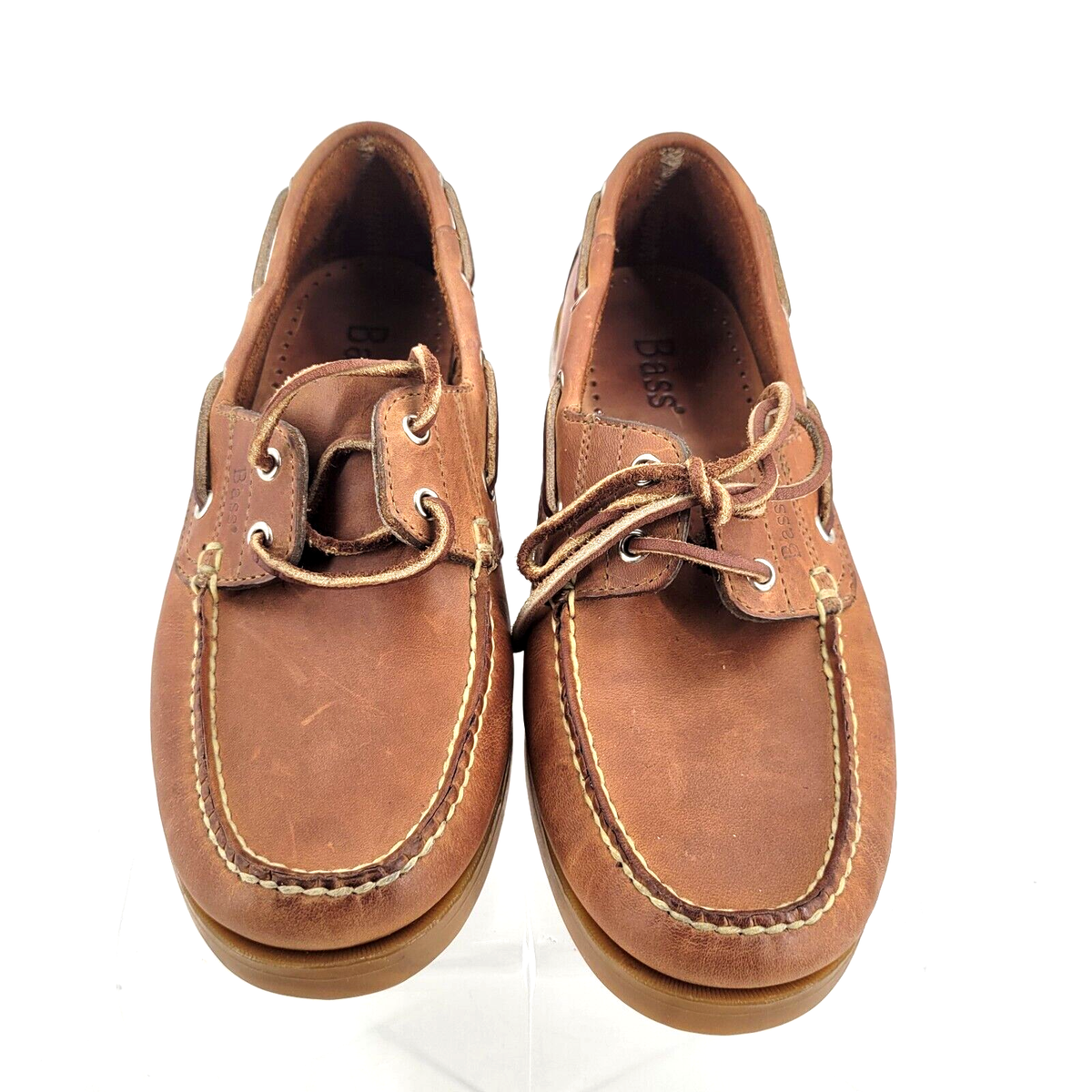 Bass Seafarer Boat Shoes Leather Brown Loafers Men's Size 7 M Lace up Deck  EUC | eBay