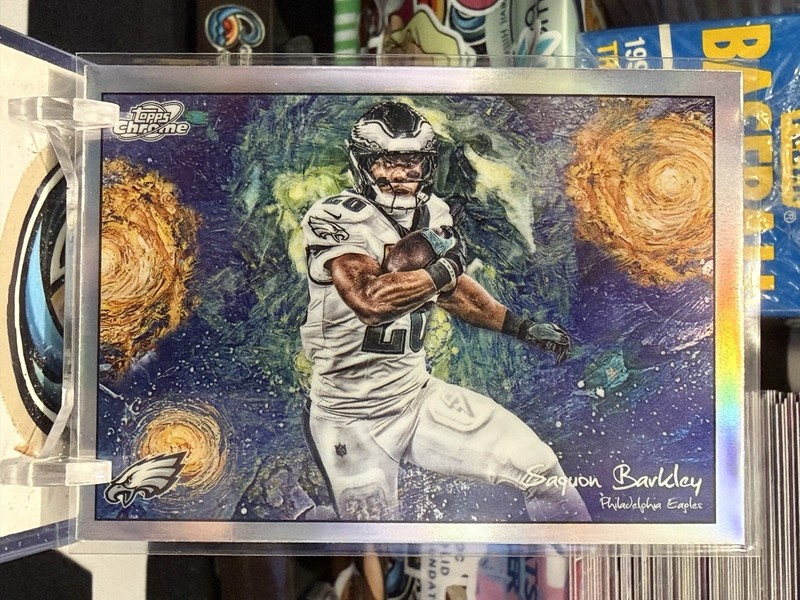 2025 Topps Chrome Cosmic Starry Night Refractor #STN-16 Saquon Barkley Eagles TZ