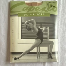 S/M Capezio Ultra Soft Stirrup Tight Caramel Solid Women Dance Tight 1861