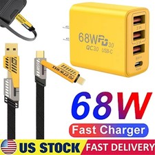 68W Super Fast Charging USB Type C Wall Charger For Samsung iPhone Android Phone