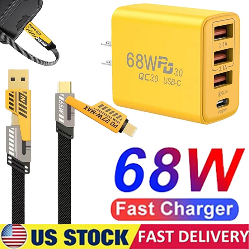 68W Type C USB-C Fast Wall Charger For Motorola Razr +/Ultra 2026 2025 2024