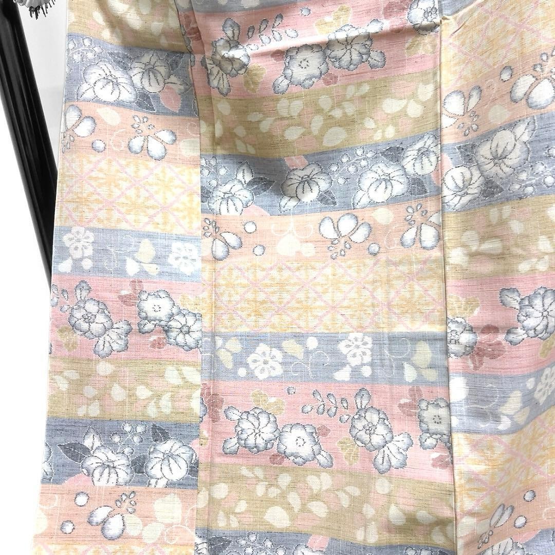 Unworn Small Pattern Pongee Horizontal Stripes Ts… - image 5