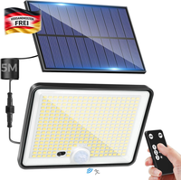 Solarlampen AußEn 342 Leds Bewegungsmelder IP65 Farbfreiheit Fernbedienung