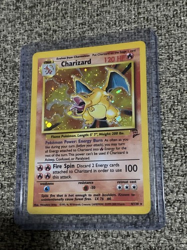Pokémon TCG Charizard Base Set 2 Holo Unlimited Rare Card 4/130 MP Wing Swirl