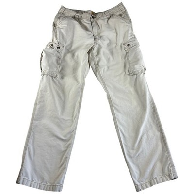 Carhartt Relaxed Straight Cargo Workwear Pants Mens 36x34 Beige Straight Leg