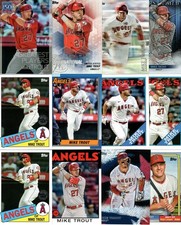 A LOT OF (26) TOPPS BASEBALL MIKE TROUT INSERT FOIL REFRACTOR PARALLEL CARDS