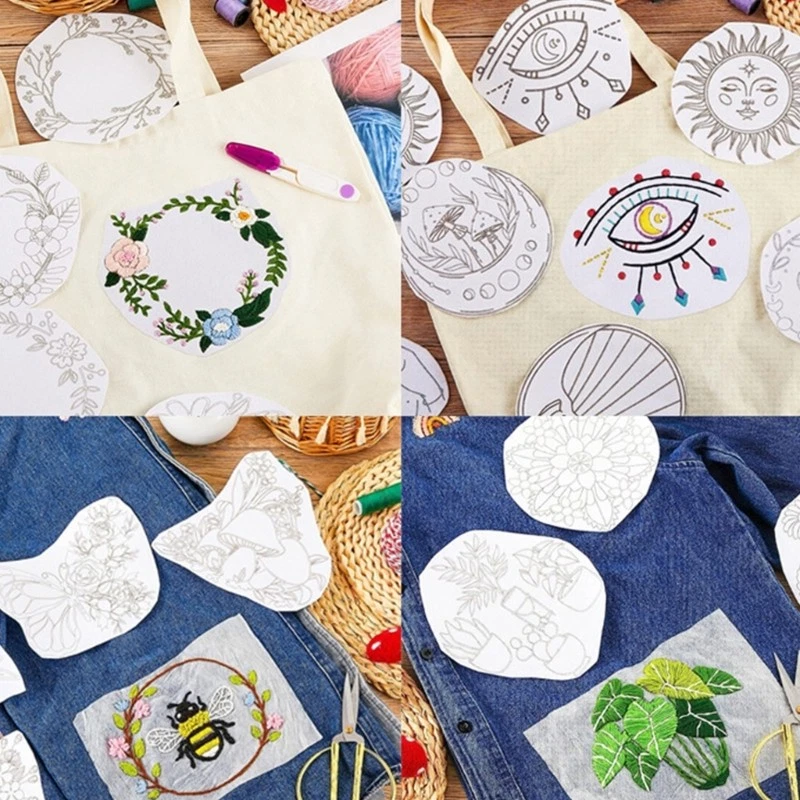12Pcs Printable Self Adhesive Embroidery Stabilizer Backing for Machine, Sewing - Image 3 of 4