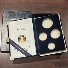 1989 Gold Eagle Proof 4 Piece Set No Coin Papers Cardboard Excellent Condition
