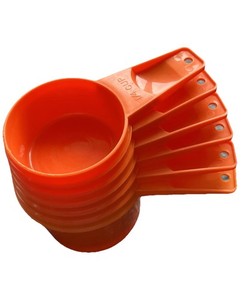 Vintage Tupperware Measuring Cups Set of 6 Flat Orange Retro EUC