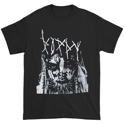 Men's Poppy Faded Face Close Up T-shirt X-Large Black