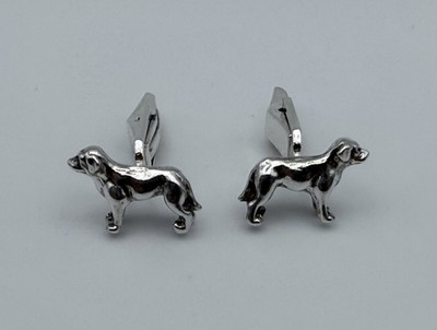 Superb Vintage Hallmarked Sterling Silver Dog Cufflinks 9.6g