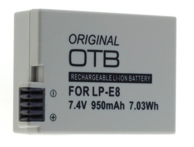 Original OTB Digital Kamera Akku für Canon LP-E8  950mAh 7,4V