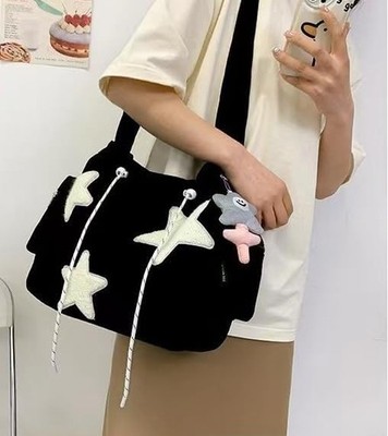 Tasche Schultertasche Damen Frauen Mädchen Crossbody Bags große Sterne Taschen Y2K Reißverschluss