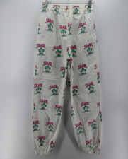 VINTAGE Camel Pants Women Small White Cigarette Club Jogger Pajama Promo AOP 90s