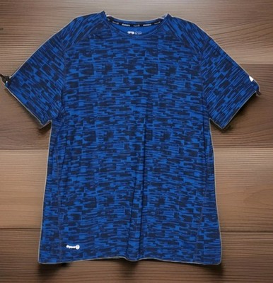 Russell Men's T-Shirt Royal Blue Black XL dri-power 360 Polyester Spandex