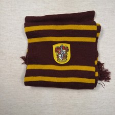 Harry Potter Scarf Gryffindor House Crest Striped Knit Burgundy Gold