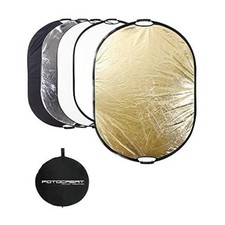 60 x80 Portable 5-in-1 Multi-Disc Light Reflector - Translucent, Silver, Gold,