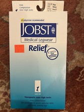 Jobst Relief Firm Compression 20-30 mmHg Knee High Socks Open Toe Beige MEDIUM