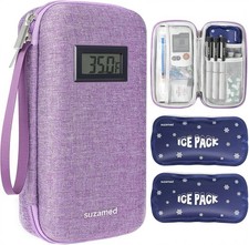 suzamed Insulin Cooler Travel Case,EVA Insulation Travel Medicine Kit with Tempe