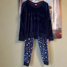 Jenni by Jennifer Moore Sz L UPON A STAR Velour Pajama Set Lounge NWT