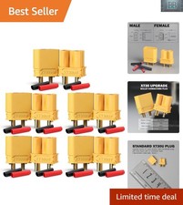 Reliable 10-Piece XT30 Connector Set with Heat Shrink Tubing for Drones & ESCs