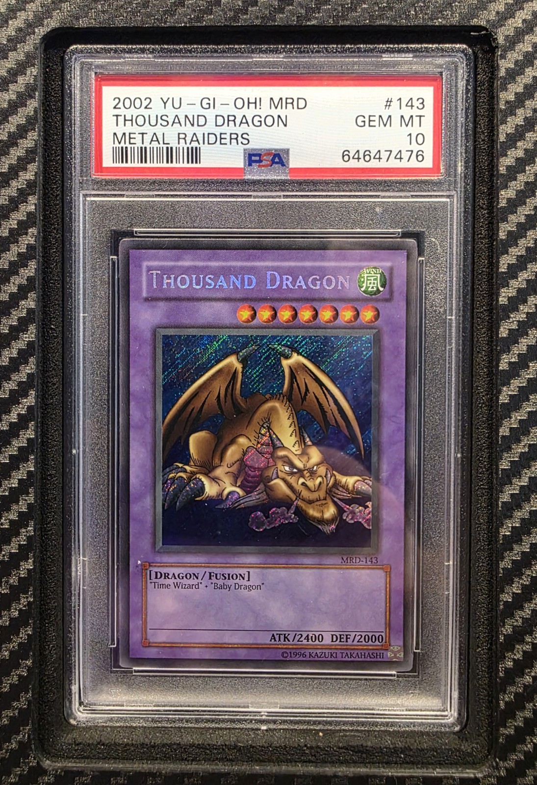 Thousand Dragon *PSA 10* HOLO BLEED Secret Rare *MRD-143* 2002 *Vintage* Yugioh
