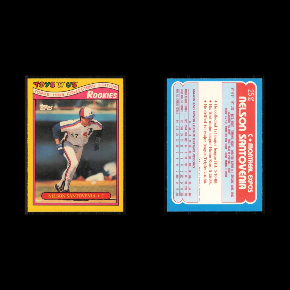 Nelson Santovenia Rookie #25 1989 Topps ToysRUs Rookies Montreal Expos Baseball - Image 3 of 3